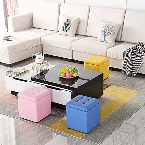 Pouf cube de rangement marron idéal pour un salon ordonné