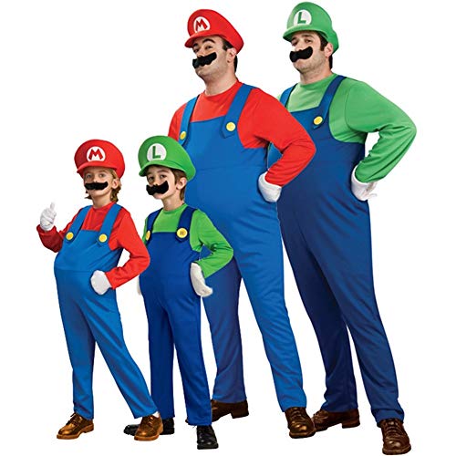 Tikoch Cosplay kostuum Halloween party kostuum voor volwassenen en kinderen voor geschenken (Kleur: Mario Rok, Maat: XL) - Afbeelding 3