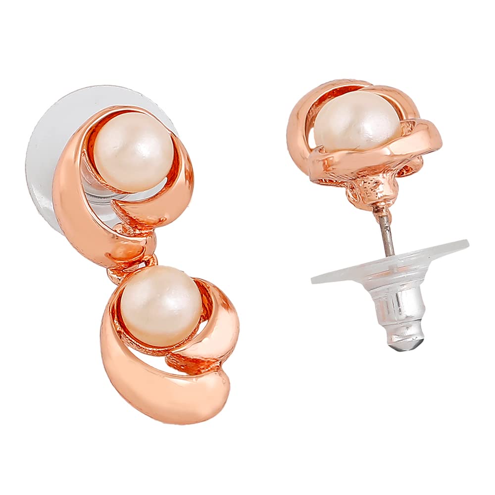 Pearl Drop Earrings - Plated