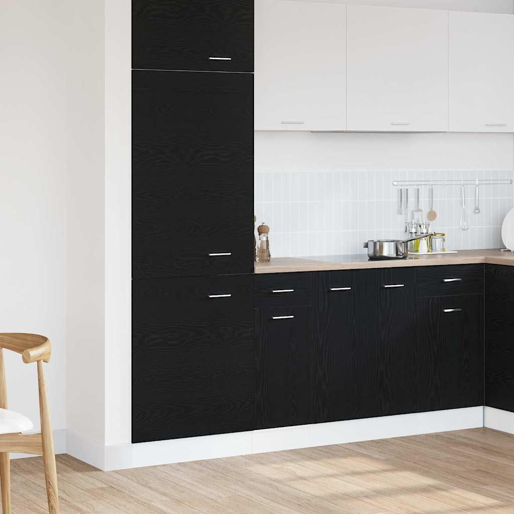 vidaXL Armadio pensile Rovere Nero 30 x 46 x 81,5 cm Legno multistrato, Armadio da cucina moderno, design rettangolare, ampio spazio, materiali resistenti, stile contemporaneo, per l'organizzazione in