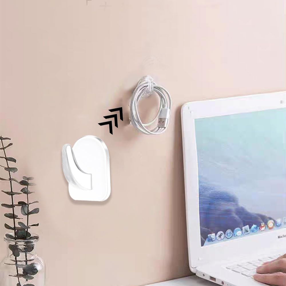 Sufune 10 Ganchos de Pared Adhesivos Transparentes para Colgar Ganchos sin Costura Reutilizables Transparentes Colgadores Adhesivos Pequeños de con Pegatinas sin Marcas para Cocina