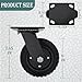 Lygoeege Swivel Heavy Duty Caster Wheel, 6 Inch*2, 800lb Capacity, Black Rim, Solid Rubber, Cast Iron,Outdoor, Flat Free for Carts, Dolly, Workbench,Trolley,DIY Tools