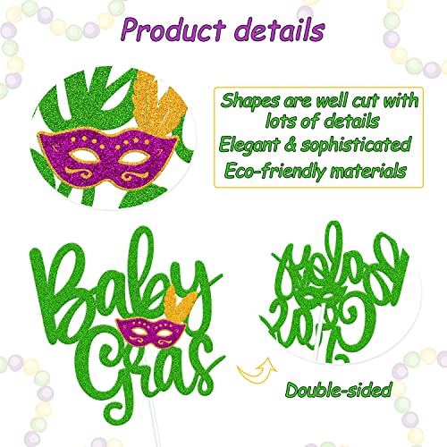 Baby Gras Cake Topper Mardi Gras Baby Shower Cake Decoration Carnival Fat Tuesday New Orleans Masquerade Fleur De Lis Theme Gender Reveal Baby Shower Party Decor #TOP1