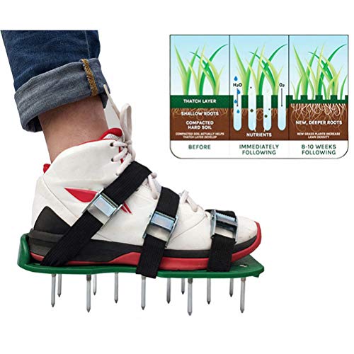 CaCaCook Lawn Shoes,Zinc Alloy Buckles with Adjustable Straps Resistant Soil Nails Lawn Shoes