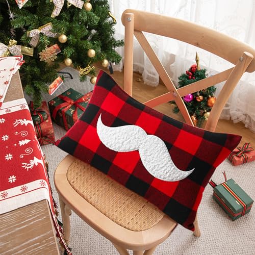Weihnachtsdekorationen Weihnachten rot und schwarz kariert Stickerei...