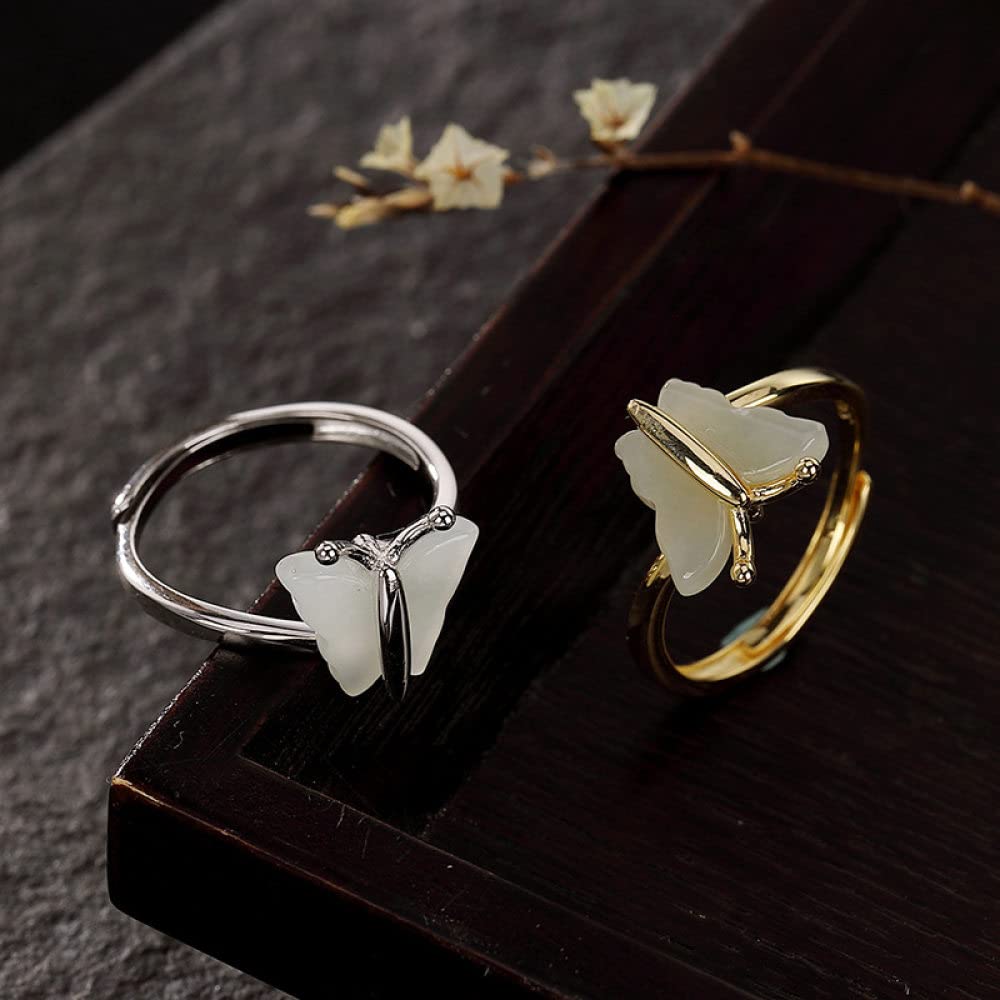 Anello In Argento 925 Da Donna,Anelli D'Argento Sterlina Da Donna 925 Anelli Regolabili A Farfalla Anelli Da Abito Regolabili Retrò Anelli Di Fidanzamento Regali Per Uomini Anelli Di Eternità Da D