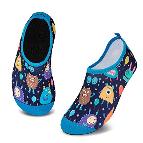 Scarpe da Bagno per Bambini Ragazze Ragazzi Asciugatura Rapida Scarpette da Surf per Piscina Spiaggia Canottaggio(Piccolo Mostro,5.5/6 UK Child,22/23 EU)