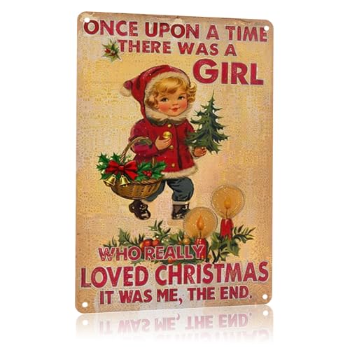 Qinfly Vintage Christmas Decor Retro Rustic Wall Art Decorations