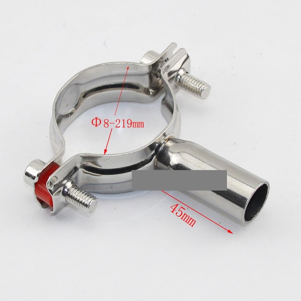 PAKMEZ 304 Stainless Steel Fixture Pipe Bracket Welding Water Pipe Fixed Circular Pipe Clamp 38-40mm