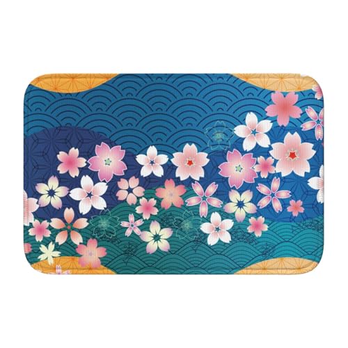 玄関マット 和風 和柄 伝統 桜 さくら 足拭きマット バスマット 滑り止め 吸水 速乾 お風呂マット おしゃれ かわいい 吸水速乾 厚手 防音 業務用 家庭用 40×60cm
