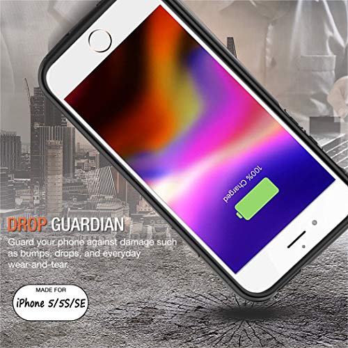 Battery Case For Iphone Iphone 5/5S, 4000Mah Slim Portable Rechargeable Protective Battery Pack Power Bank Charging Case Compatible With Iphone 5/5S/Se (4.0 Inch) Extended Battery Charger Case (Black) #TOP5
