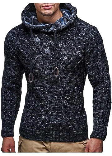 Herren Pullover Cord Winterpullover - Waffelstrick Stehkragen Ohne Kapuze