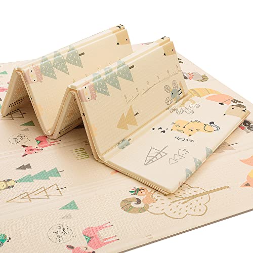Baby Krabbelmatte XPE Material doppelseitig umweltfreundlich weich, wasserdicht und rutschfest verdickt faltbares tragbares Baby Game Pad, geeignet für Kleinkinder Spielmatte Cover