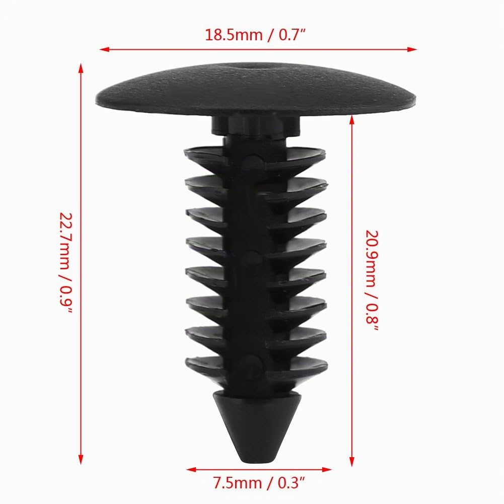 100 PZ Clips Plastico Clip per Pannello Porta Paraurti Trim Pannello Clip Clip di Fissaggio Auto Paraurti Clip per Rivetti Rivetti Plastica Carrozzeria Clip Fissaggio del Paraurti Panel Retainer Clip