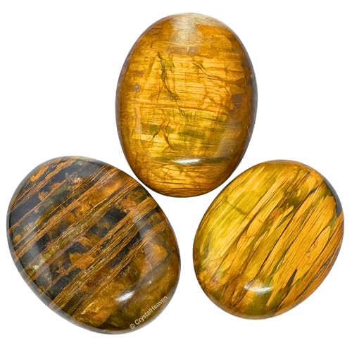 Image of Crystal Heaven Nellite Palm Pebbles Stones For Anxiety Stress Relief Massage-Aaa Grade Original Healing Gemstone Agate Palm Stone For Yoga Meditation Spiritual Reiki Feng Shui