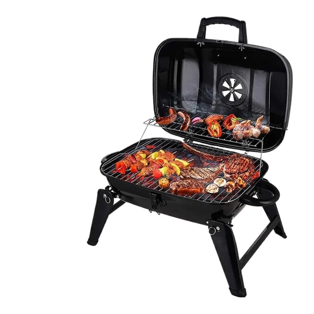 Piccola griglia a Carbone for Barbecue da Cortile, griglia da Campeggio Esterna Pieghevole Portatile for la casa