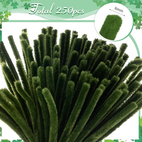 Image of Peryiter 500 Pcs Pipe Cleaners for DIY Flower Bouquets, Chenille Stems for Graduation Bouquet Crafts, Fuzzy Sticks for Handmade Flowers, DIY Gift, Art Projects(Boho Green,12 Inch)