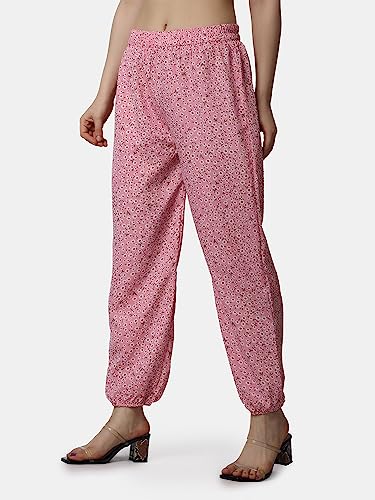 Image of POPWINGS Casual Printed Joggers for Summer || Stylish Women Joggers for Summer || Loose-Fit Pull On Joggers for Women || Women Joggers Pants for Summer