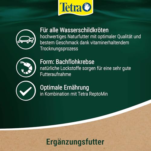 Tetra ReptoDelica Gammarus Schildkröten-Futter - Naturfutter aus ganzen Bachflohkrebsen, 250 ml Dose