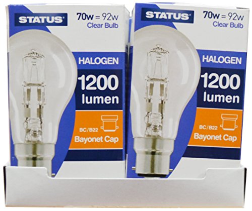 Status 70SHGBCC1PK6 Halogen GLS Bulbs B22, 70/92 W, Set of 6 - Image 3