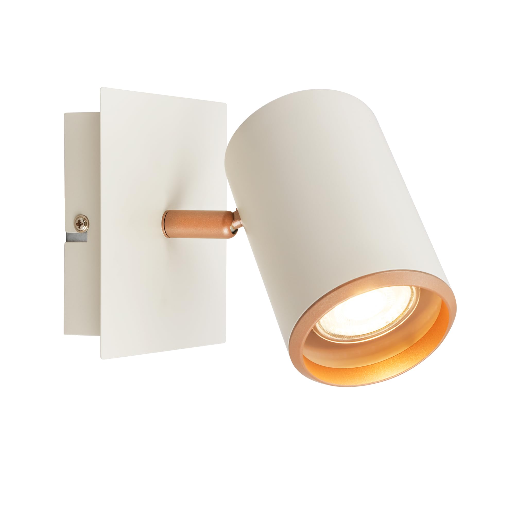 BRILONER - Wandleuchte innen schwenkbar, GU10 Fassung, max. 10W, Leselampe, Wohnzimmerlampe, Lampe, Wandlampe, Küchenlampe, Flurlampe, Schlafzimmer, Wandbeleuchtung, 12x14 cm, Hellgrau-Coffee