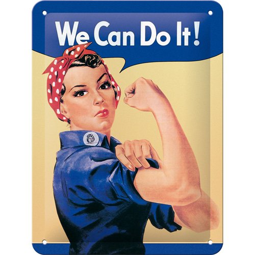 NOSTALGIC Art 26120 USA We Can do it, Tin Plate Sign 15 x 20 CM