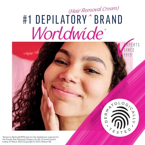 Veet 3 Minute Facial Hair Removal Cream for Women, Depilatory Cream with Organic Aloe Vera, 2 Piece Women's Facial Hair Remover Kit (Pack of 2)