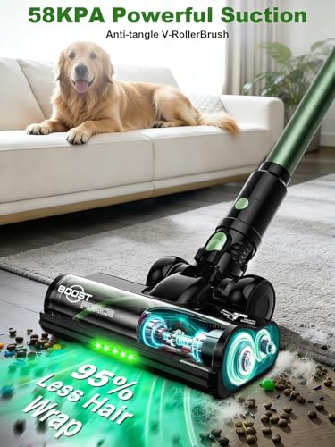 Image of Cordless Vacuum Cleaner, 10 in 1 Vacuum Cleaners for Home, Ultra-Long Runtime Stick Vacuum with Self-Standing & LED Display, Anti-Tangle & Wall Mount Charging
