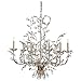 Currey and Company 9973 Crystal Bud - Six Light Medium Chandelier, Silver Granello Finish with Clear Crystal