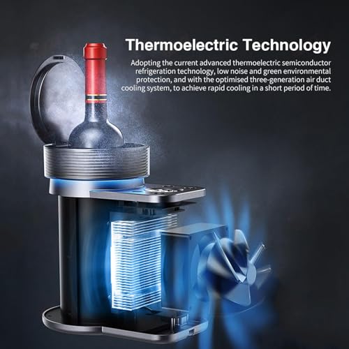 Enfriador De Vino Eléctrico 2-20°c para 1 Botella, Control De Temperatura Ajustable, Refrigerador Termoeléctrico para Vino Tinto Blanco Rosado, para Hogar Oficina Fiestas