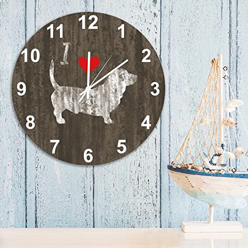 Horloge murale Teckel 38 cm Shabby Chic à pile pour salon - 6