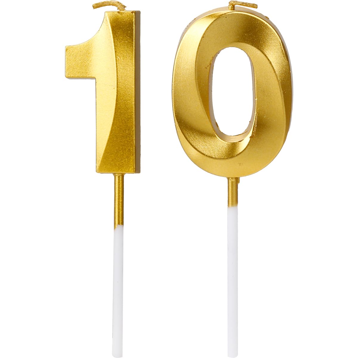 Gladfresit Gold Digital Birthday Cake Candles - Number 10 Smokeless Environmental Protection Birthday Candle For Cake