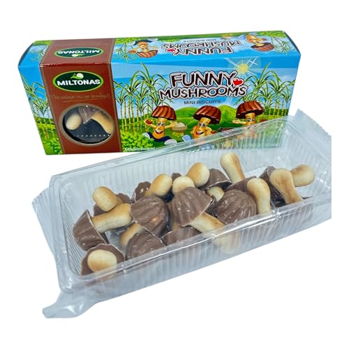 Galletas de Chocolate Blanco en Forma de Seta – Pack 16 (16 x 60 g) | Galletas Crujientes con Cobertura | Snack Dulce para Merienda