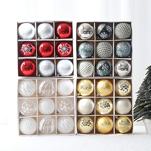 Bola de Navidad, Bola de Regalo Pintada de Navidad 9 Piezas de Bola de 8 cm decoración del árbol de Navidad Colgante decoración del árbol de Navidad decoración (Dorado)