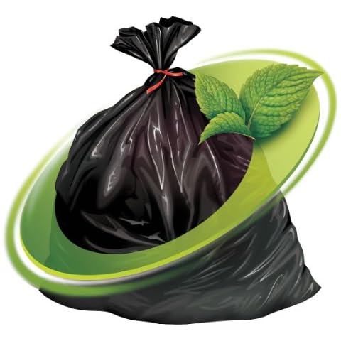 Mint-X Rodent Repellent Trash Bags, 1.3 Mil, Flat Seal, 46" Height x 33" Length, Black (Pack of 100) - MX3346XHB Cover