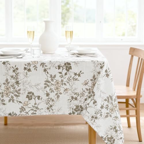 H.VERSAILTEX Linen Table Cloths Floral Printed...