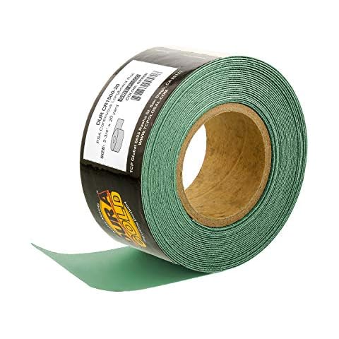 Dura-Gold Premium 1500 Grit Green Film PSA Longboard Sandpaper 20 Yard Long Continuous Roll, 2-3/4" Wide - Self Adhesive Sandpaper for Automotive, Woodworking, Air File Sanders, Hand Sanding Blocks Cover