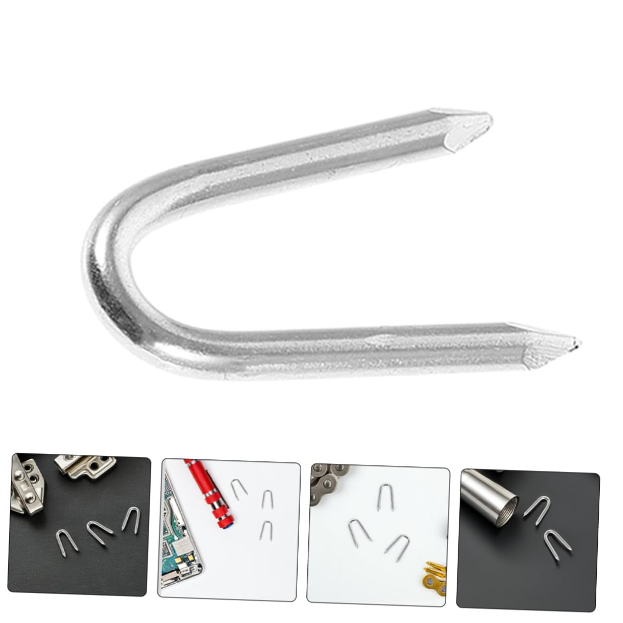 200pcs U-Shaped Heavy Duty Fence Staples Metal Fence Clips for Wire Mesh Wood Posts Garden Farm Construction Nails