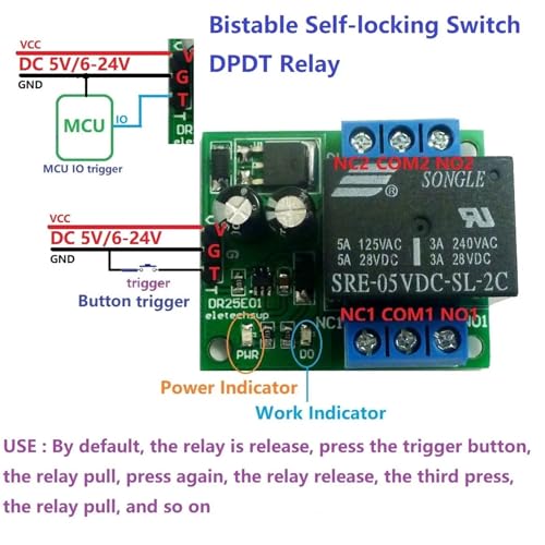 Module de relais DPDT bistable pour stabiliser la tension moteur