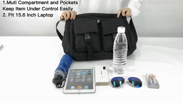 Lovvento Messenger Bag For Men & Women - 15.6" Water Resistant Laptop Satchel, Crossbody Briefcase