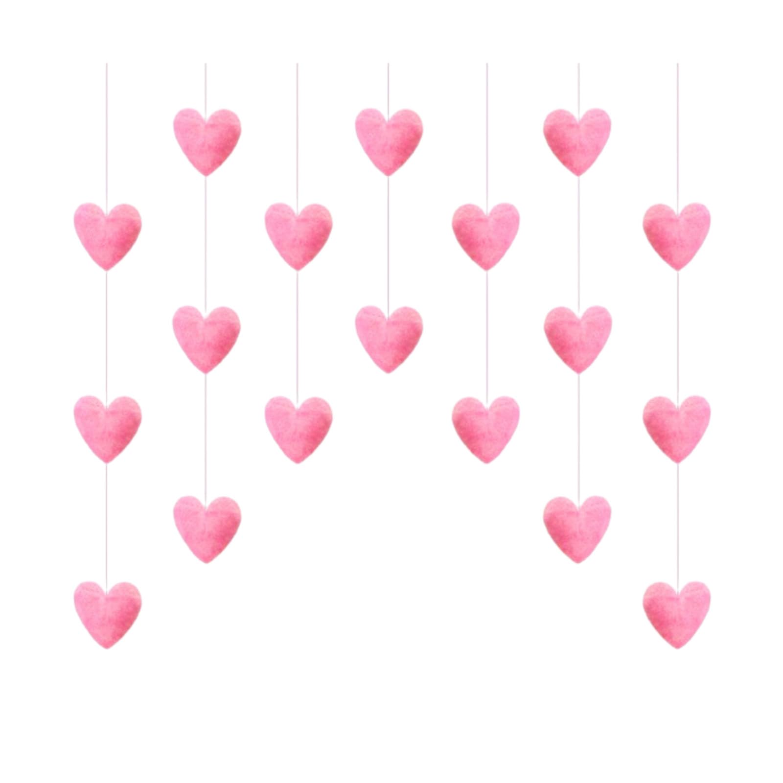 Msioytog Girls D Oor Hanging Ecorations Small Oor Curtains With Hooks Cute Heart-Shape Pendants Easy Install Curtain Partition