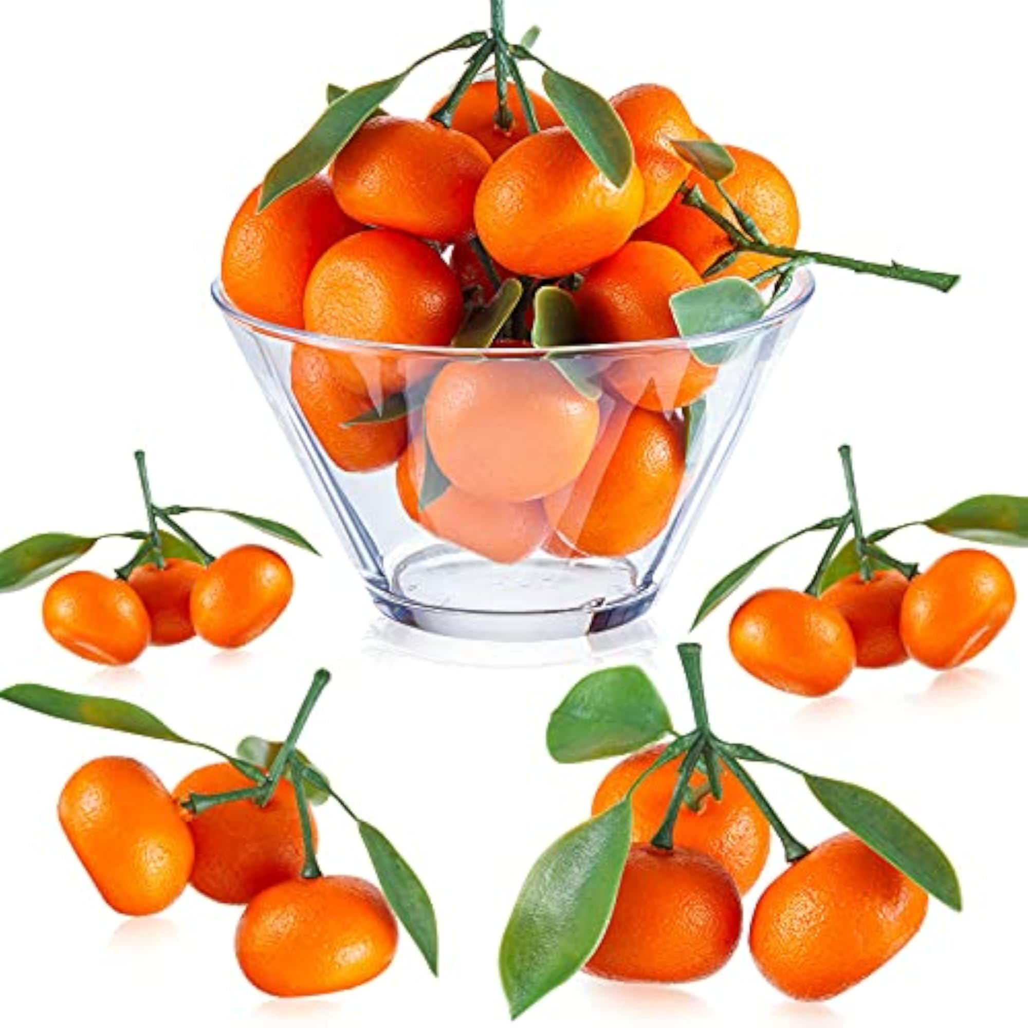 5 Clusters Artificial Mini Orange Decor, Lifelike Fruit