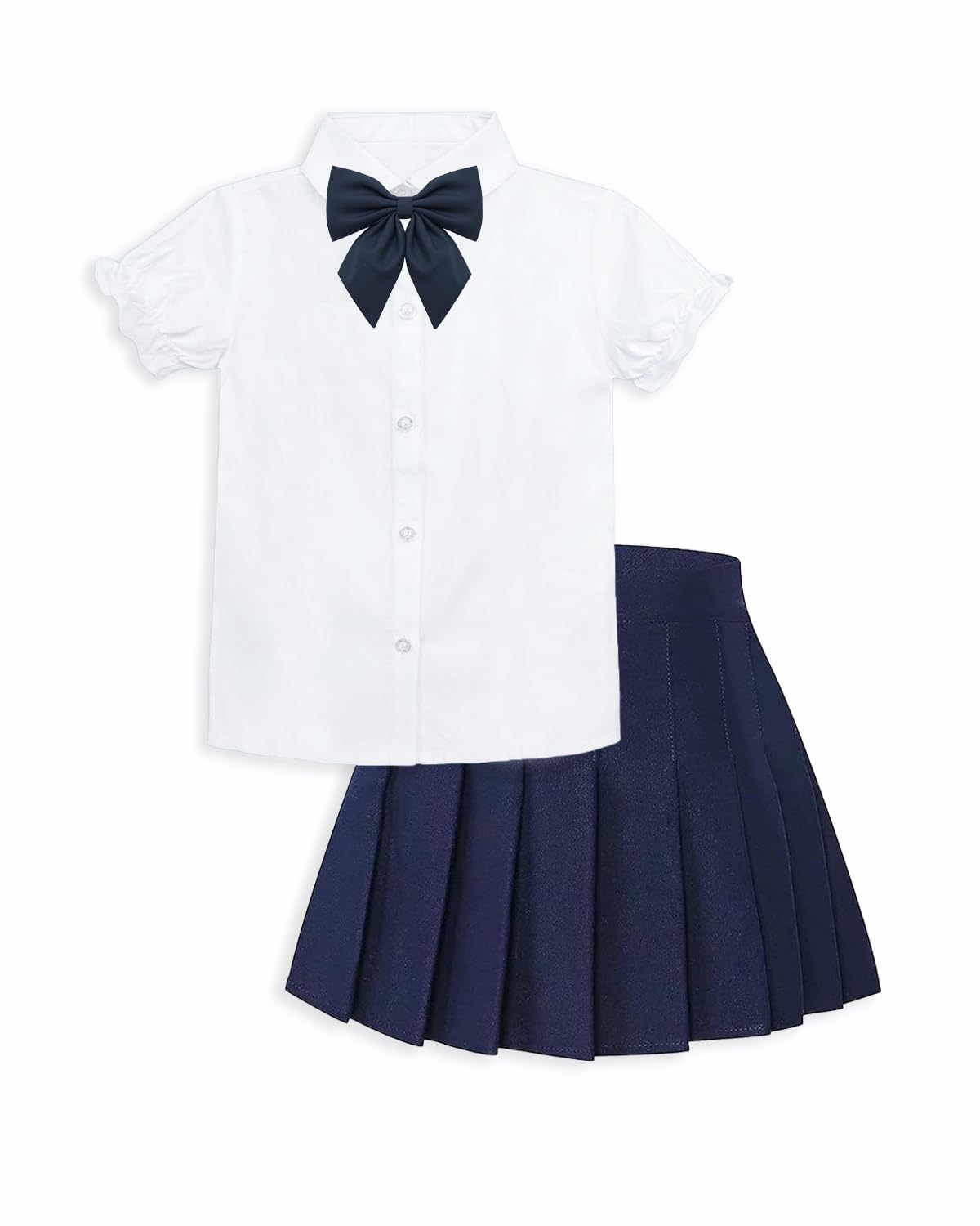 BetuslineGirls' JK School Uniform Skirt Set Girls Outfit Skort Set, 5-14 Years