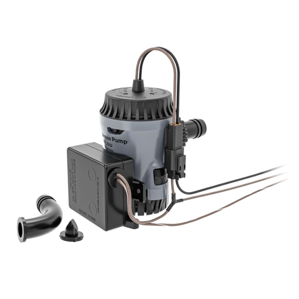 Johnson Pump Gray Johnson Aqua Void 12V Bilge Pump W/Float Output 500 Gph