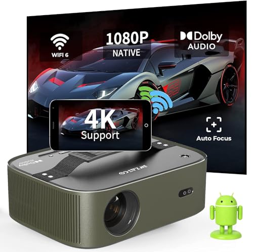 Image of WZATCO Alpha 2 (Upgraded) Native 1080P Full HD 4K HDR | 840 ANSI, Auto (Focus + 6D Keystone) | Android 9, Certified Dolby, WiFi 6, BT 5.1 | Projector for Home, Outdoor, Office