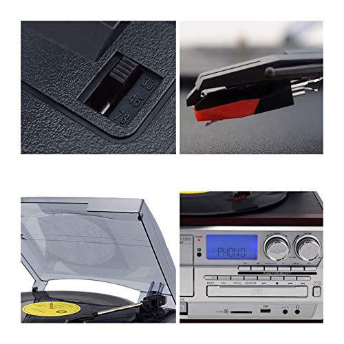 BGAZA Multi-función de Control Remoto del Altavoz del Jugador de Control de Vinilo con Placas giratorias con la Cinta/CD/USB/SD Función de reproducción