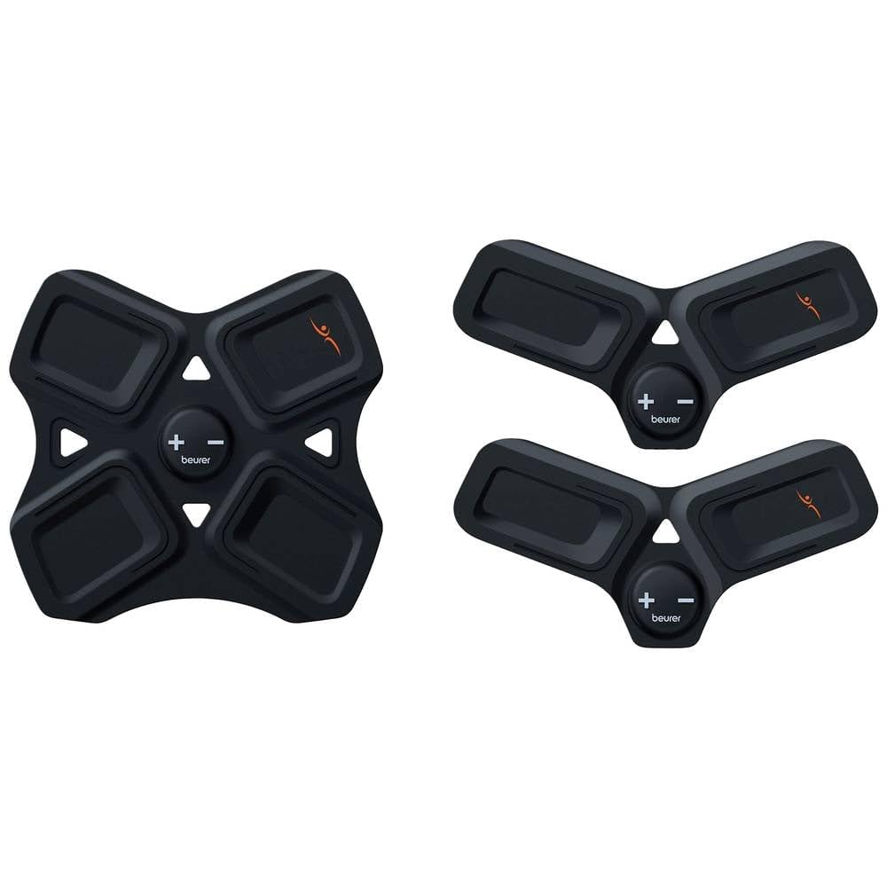 Beurer EM 22 Muscle Booster, Three-Piece EMS Pad Set for Electrostimulation of the Arm, Leg and Abdominal Muscles with 15 Intensity Levels and Self-Adhesive Silicone Pads