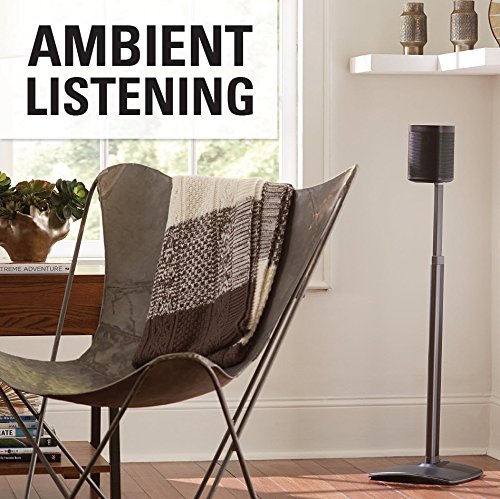 Sanus WSSA2-B2 Supporto A Coppia Per Altoparlanti Sonos One, Play:1 E Play:3 – Regolabile In Altezza, Nero