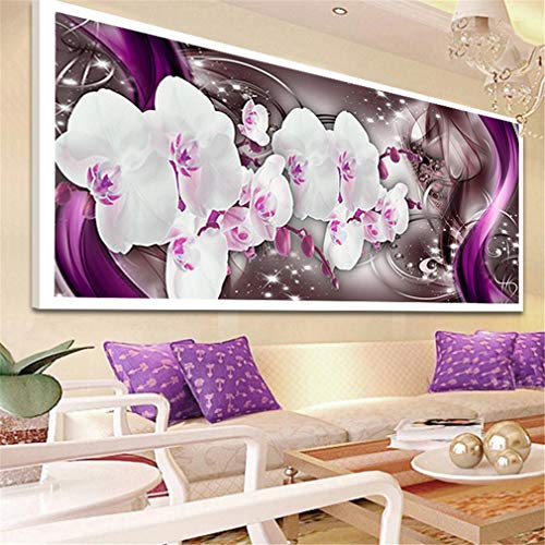 Nicole Knupfer Kit de peinture au diamant 5D, motif de magnolia, à faire soi-même, avec strass, en point de croix, artisanat, décoration murale pour la maison, 100 x 40 cm