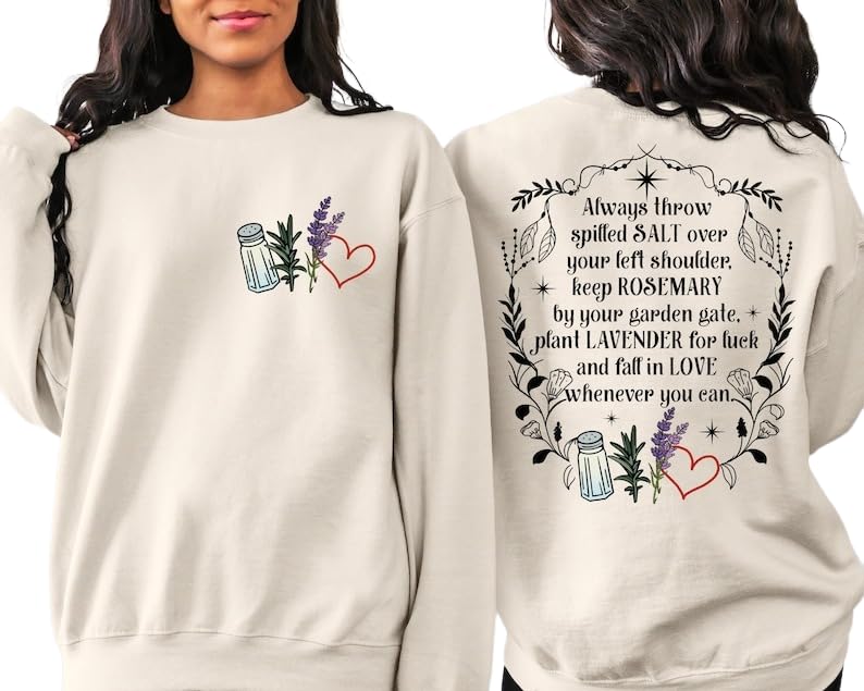 Salt Rosemary Lavender LoveTwo Side T-Shirt, Sweatshirt, Hoodie, Practical Magic Shirt, Magic Spell Shirt